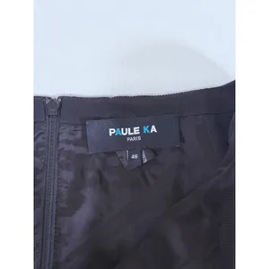Paule Ka Paris Womens Asymmetric Hem Skirt Size 14 Black Preppy Quiet Luxury thumbnail 4