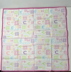 Givenchy 4G Logo Multicolor Pastel Vintage Cotton Handkerchief Bandana Scarf thumbnail 1