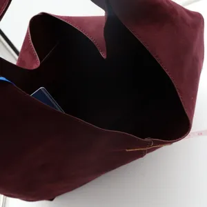 Wrangler Women Handbag Maroon Suede Inner Pocket Shoulder Strap Slouchy Hobo Bag thumbnail 4