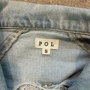 POL Distressed Denim Jacket American Flag Patriotic Sequence Americana Size S thumbnail 4