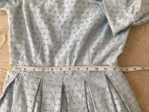 Rachel Parcell Powder Blue Eyelet Square-Neck Midi Dress thumbnail 8