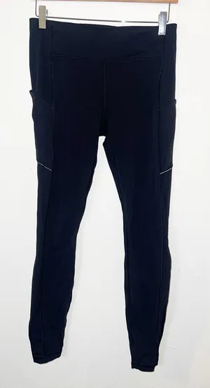 Lululemon Women’s Black Active Leggings with Side Pockets and Reflective Details thumbnail 1
