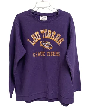 Champion LSU Ribbed Pullover Size XL Louisiana State Long Sleeve Crewneck thumbnail 1