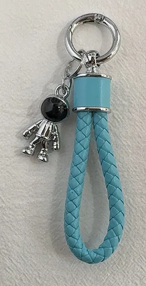Astronaut Charm Car Keychain for Men Women Braided Rope Bag Charm Key Rings thumbnail 1