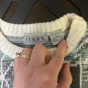 VINTAGE CREW NECK SWEATER 80’s PREP GEOMETRIC DESIGN STYLISH ACADEMIA thumbnail 5