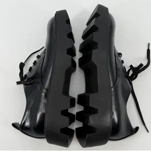 Zara Black Chunky Lug‎ Sole Platform Derby Shoes Mens 8 Womens 10 thumbnail 4