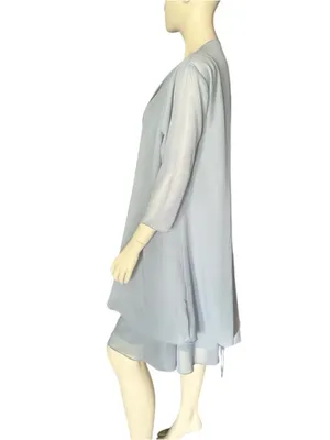 HY Chiffon Two-Piece Midi Dress Blue Size 8 NWOT thumbnail 4