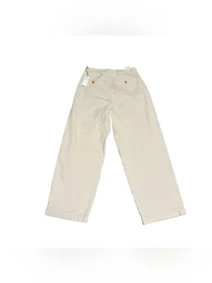 AE77 Premium Pleated Corduroy Pant American Eagle Cream High Waist Wide Leg NWT thumbnail 3