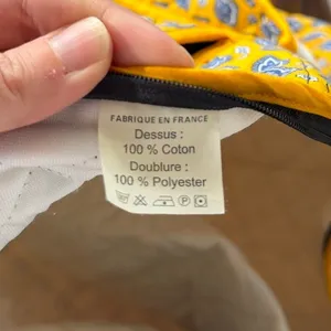 Yellow Blue Floral Paisley Block Print French Provincial Provence Tote 14.5x20 thumbnail 2