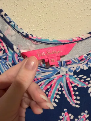 Lilly Pulitzer Jarrett Romper Sleeveless Tank Navy Blue Pink Tassels Size XL thumbnail 5