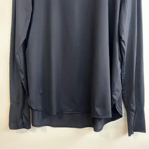 Athleta Smokey Blue Long Sleeve Pullover Athletic High-Lo Nylon Top Size Large thumbnail 3