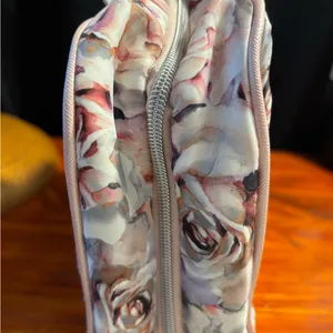 Ellen Tracy Pink and Cream‎ Floral Tote thumbnail 4