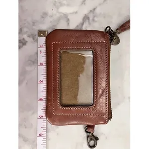 Jack‎ Mason Brown Leather ID Holder Coin Pouch Texas A&M Charm Tassel Zipper thumbnail 6