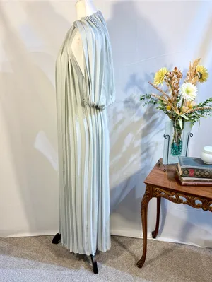 ☀️COS Pale Green Pleated Cape Sleeve Maxi Dress Minimalist Sz 8🧡 thumbnail 8