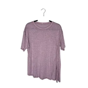 Lululemon Sneak Out Short Sleeve Tee Womens 8‎ Purple Excellent Tie Front Top thumbnail 3