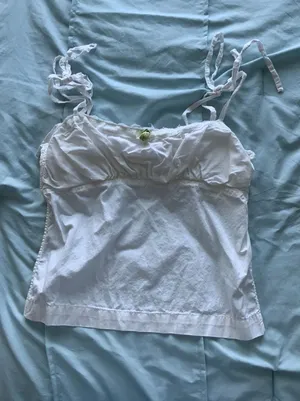 Backless White Tie Tank Top thumbnail 1
