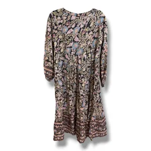 Billabong Womens‎ Floral Cotton Boho Midi Dress Long Sleeve Tiered Small thumbnail 3