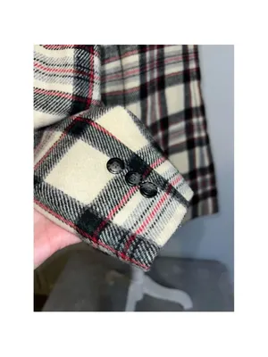 Women’s Cream Plaid Wool Blazer Single Button XL Red thumbnail 4