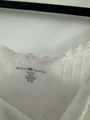Brandy Melville Cream Cami with Small Blue Floral Print thumbnail 2
