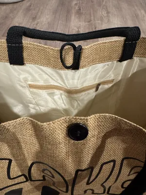 Lake Life Natural Jute Tote Bag with Black Print thumbnail 3