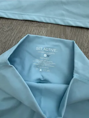SET Active Light Blue One-Shoulder Active Set thumbnail 3