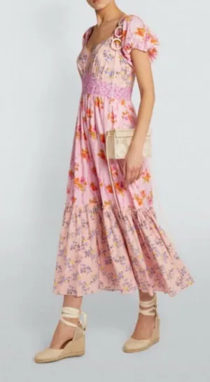 Love Shack Fancy Angie floral Midi Dress size 8 thumbnail 1