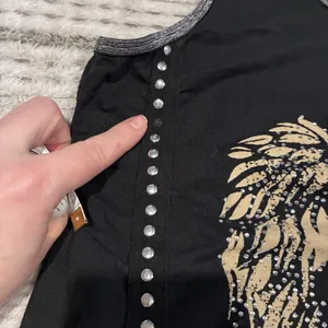 Black Rhinestone Vance Biker Wear Grunge Biker Tank Top-Zip Up-LARGE thumbnail 3