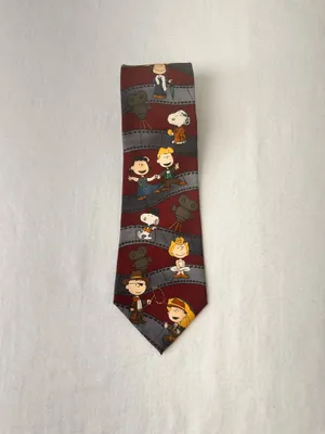 Peanuts Comic Vintage Silk Tie Unisex Snoopy Hollywood Salute Charlie Movie thumbnail 5