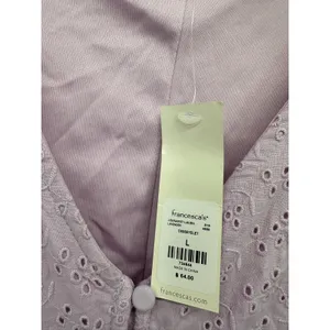 Miami Womens Lavender Purple Maxi Dress Size L‎ NWT Button Down Eyelet Coquette thumbnail 9