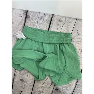 Adidas Women's Pacer Woven High Rise 3" Training Shorts Green Large 3” thumbnail 16