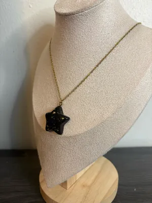 Handmade Black/Gold Star Necklace thumbnail 4