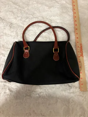 Valerie Stevens Black Brown Woven Leather Handbag Satchel Y2K thumbnail 8