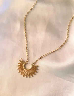 Gold Half Sun Necklace thumbnail 1