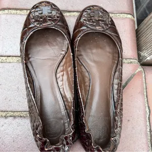 Tory Burch Briwn Patent Leather‎ Flat size 8.5 thumbnail 9