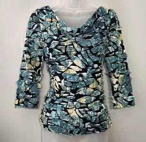 Karen Kane Y2K Top Size Small Artsy Mosaic Babydoll Whimsigoth Fairy Grunge thumbnail 1