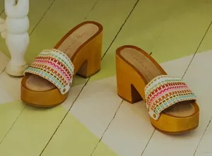 VERONICA BEARD Hannalee Woven Clog Mules thumbnail 1