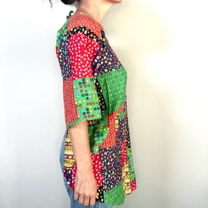 Vintage 60s bandana patchwork print tie-back apron top by Design House thumbnail 4