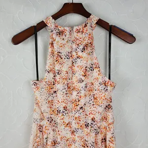 Laundry by Shelli Segal Womens Dress Size 2 Orange Halter Neck Midi Tiered Maxi thumbnail 9