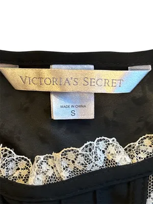 Victoria's Secret Vintage 2010 Black Chiffon Babydoll Lace Lingerie Slip Small thumbnail 3