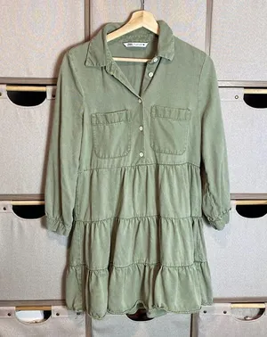 Zara Lyocell tiered mini dress thumbnail 2