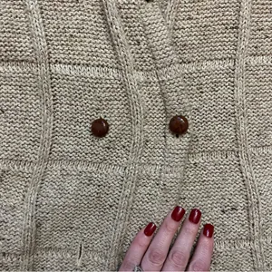 VNTG Marisa‎ Christina Double Breasted Chunky Knit Silk Wool Cardigan Women’s L thumbnail 5