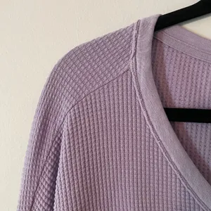 Aerie Purple Thermal Waffle Knit Long Sleeve Shirt Loungewear Women size Medium thumbnail 3