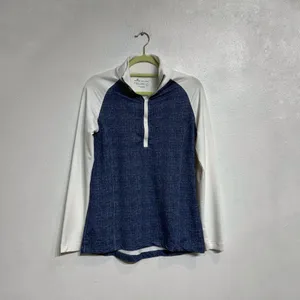 Peter Millar Blue White Golf Quarter Zip Pullover Sz S Lightweight thumbnail 2