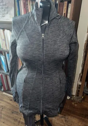 Athleta sporty gray full zip fitted athletic XS jacket thumbnail 1
