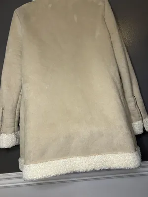 Show Me Your Mumu Jacket Womens Medium Beige Faux Shearling Sheldon Bomber Zip thumbnail 11