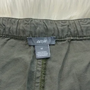 Aerie Lyocell Olive Green Shorts Drawstring Tassel Pull On Size Medium thumbnail 7
