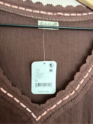 NWT FP Intimately Only You Long Sleeve Chocolate Brown XS thumbnail 4