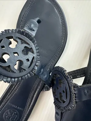Tory Burch Navy Miller Fringe Sandals Navy, 6.5 thumbnail 8