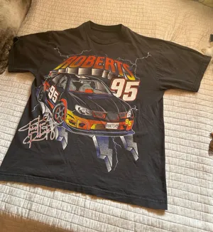 Brandy Melville John Galt triston Roberts '95 graphic nascar grey black tee shirt one size thumbnail 1