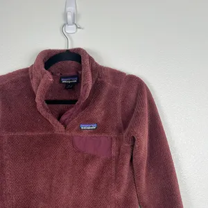 Patagonia Women's T Snap Fleece Pullover Maroon‎ Sz S thumbnail 3
